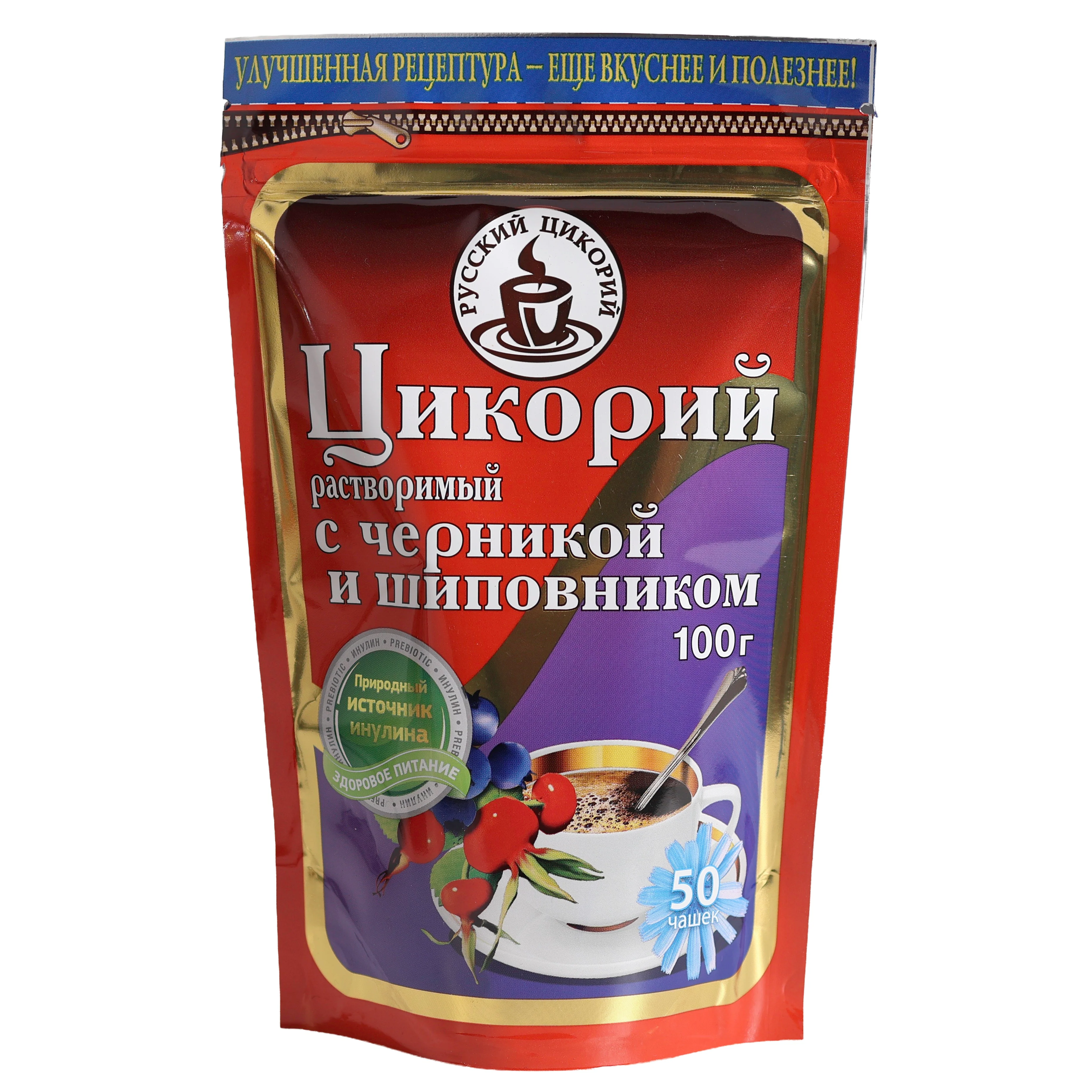 Russkiy Tsikoriy Soluble Chicory with Blueberry & Rosehips Instant Drink, 3.53oz