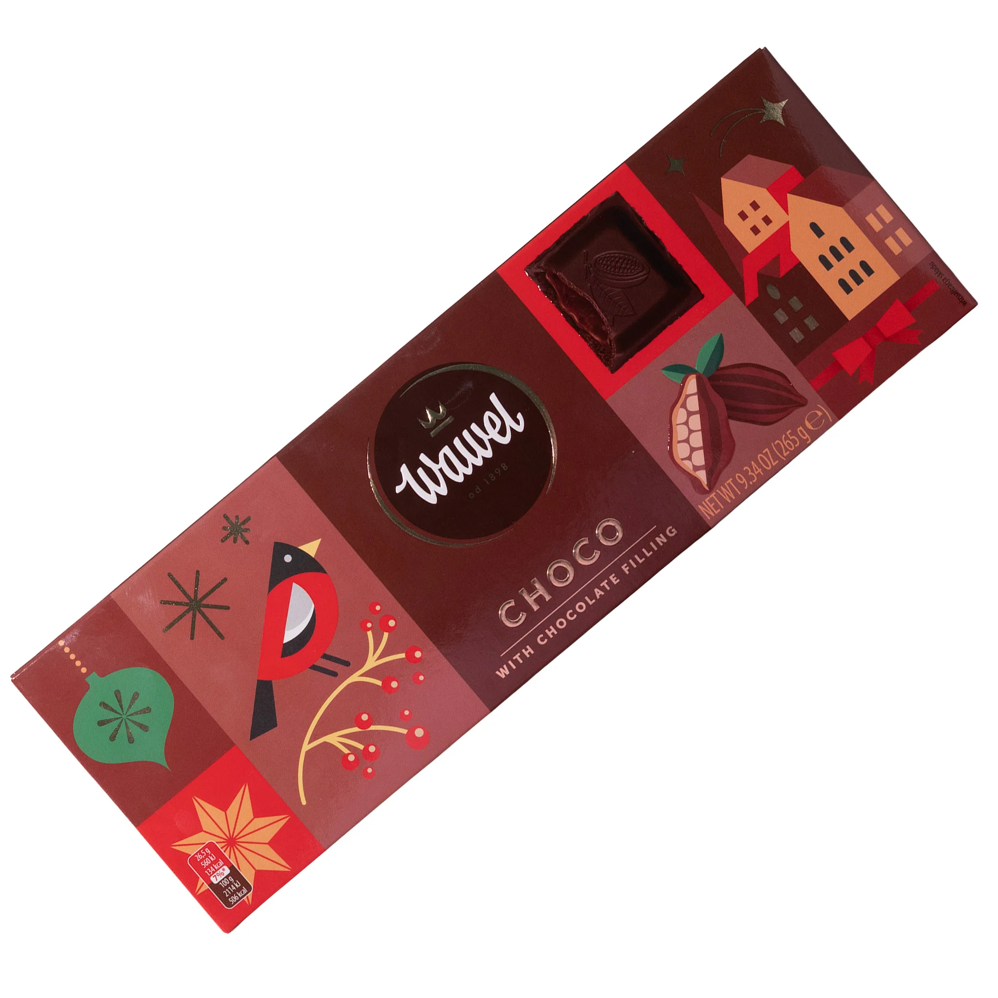 Wawel Choco Chocolate Bar with Chocolate Filling, 9.34oz