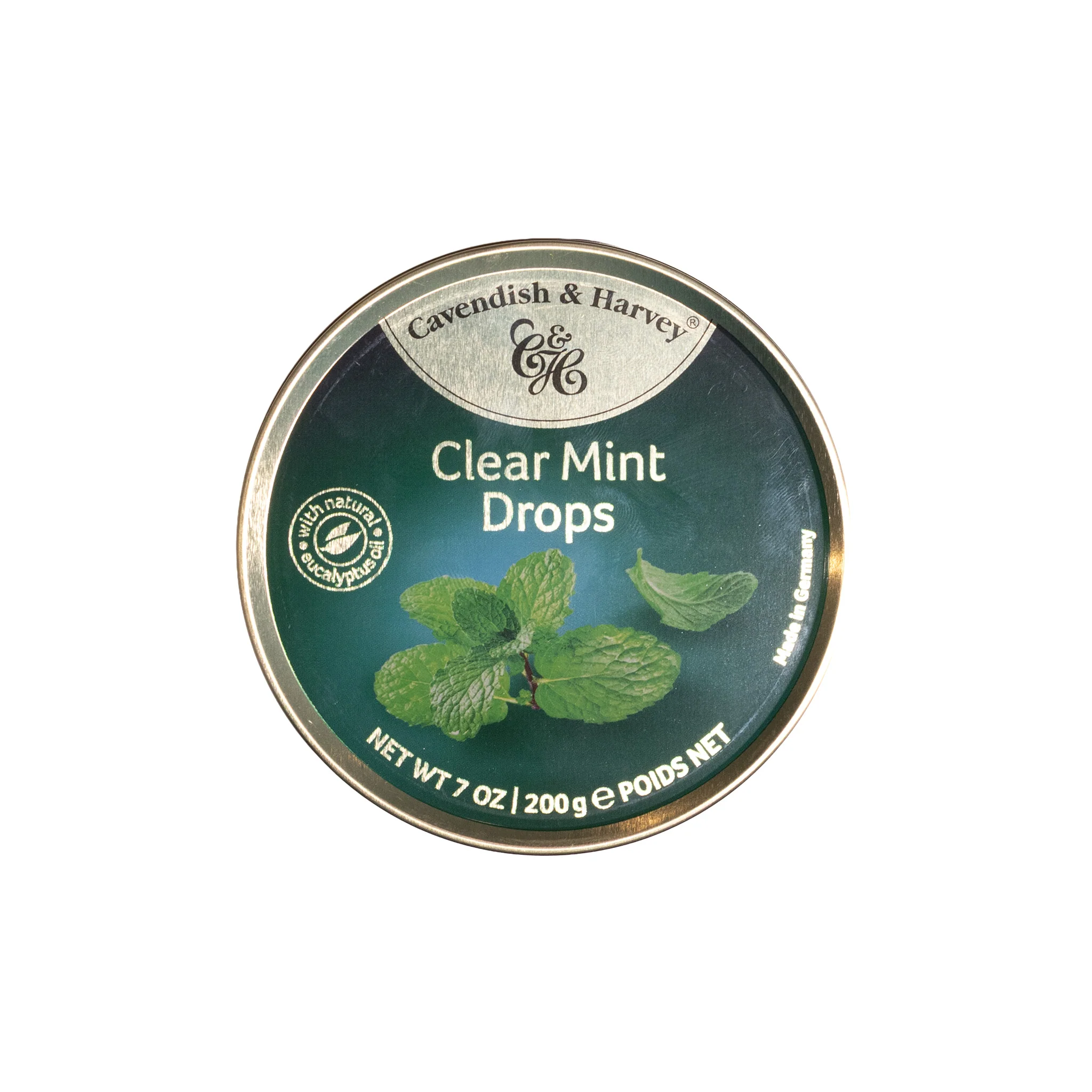 Cavendish & Harvey Clear Mint Drops Peppermint Candies Tin, 7oz