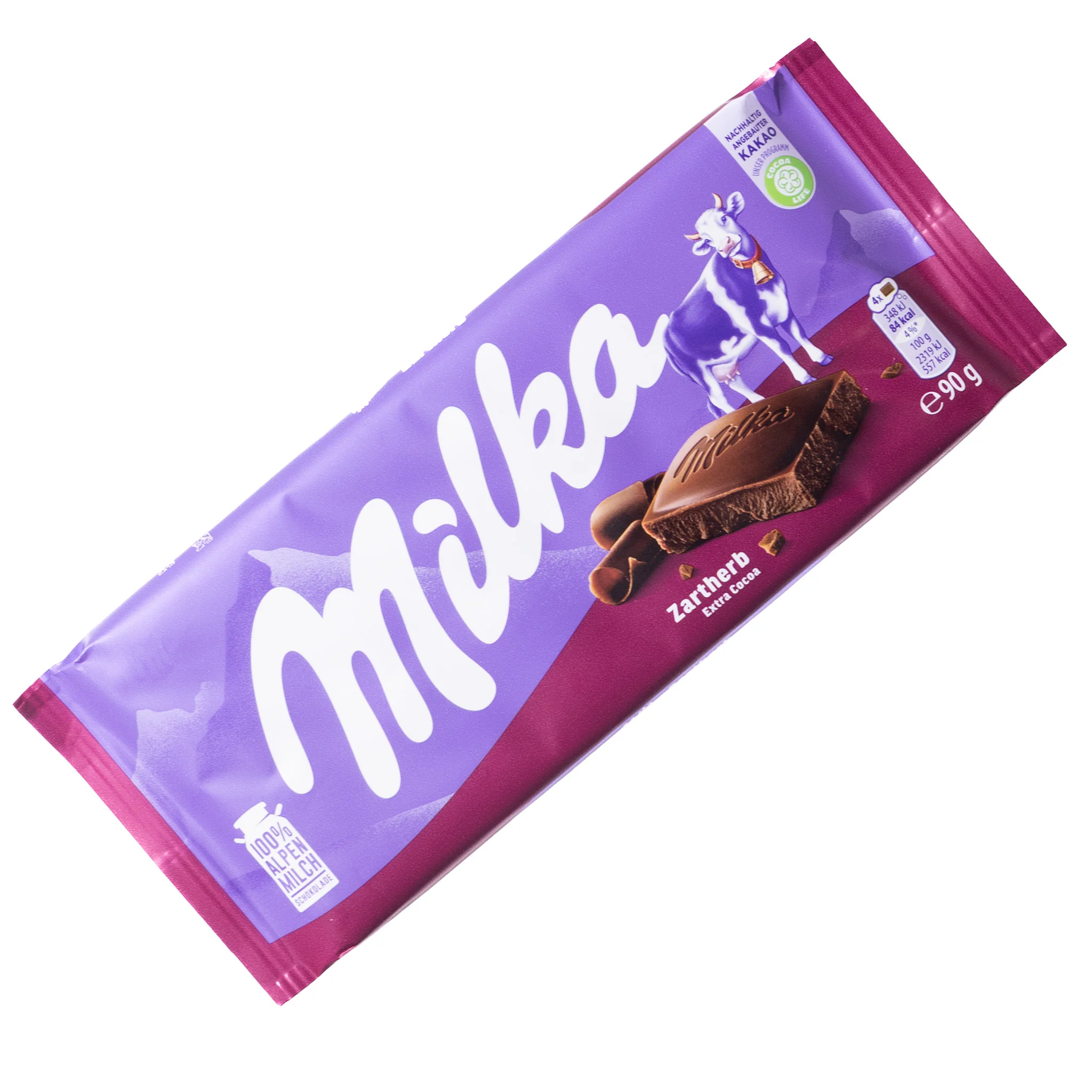 Milka Zartherb Extra Cocoa Dark Chocolate Bar, 3.17oz