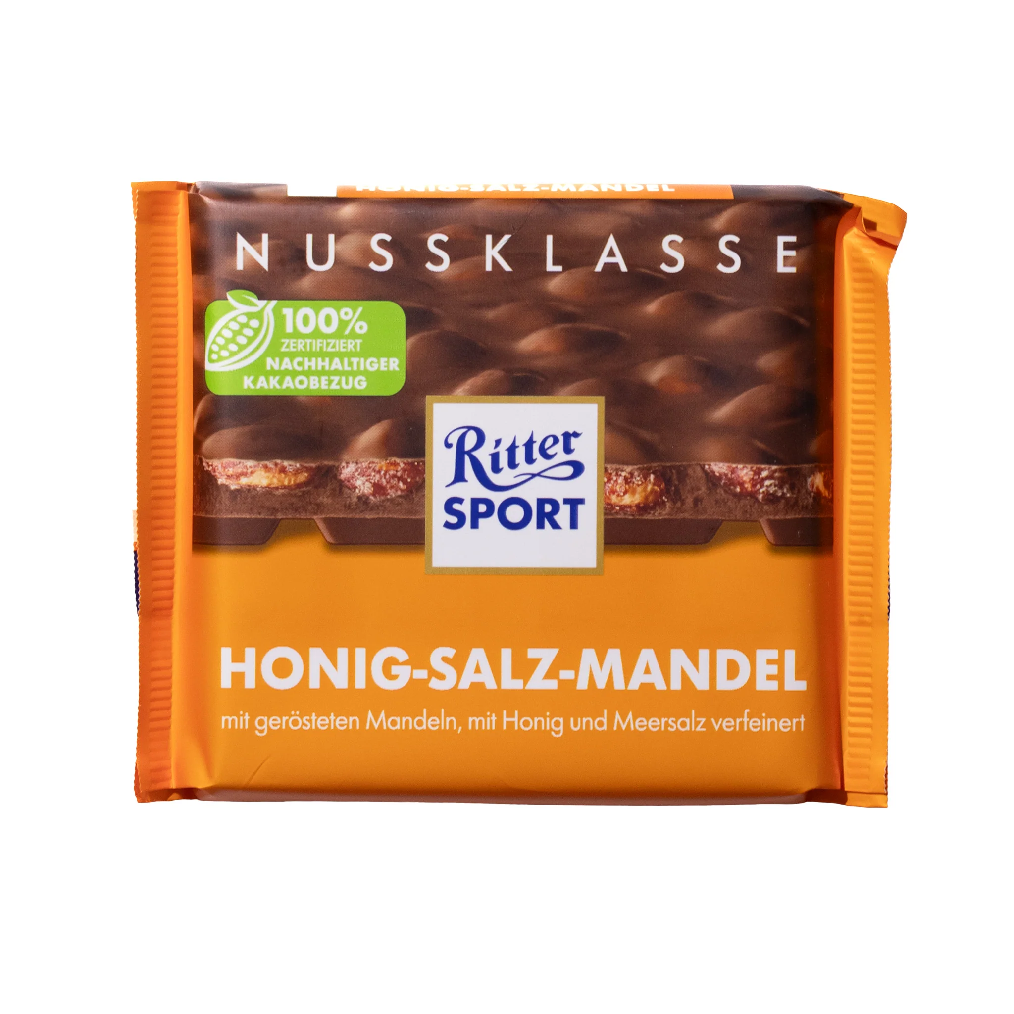 Ritter Sport Honey Sea-Salt Almonds Milk Chocolate Bar, 3.5oz