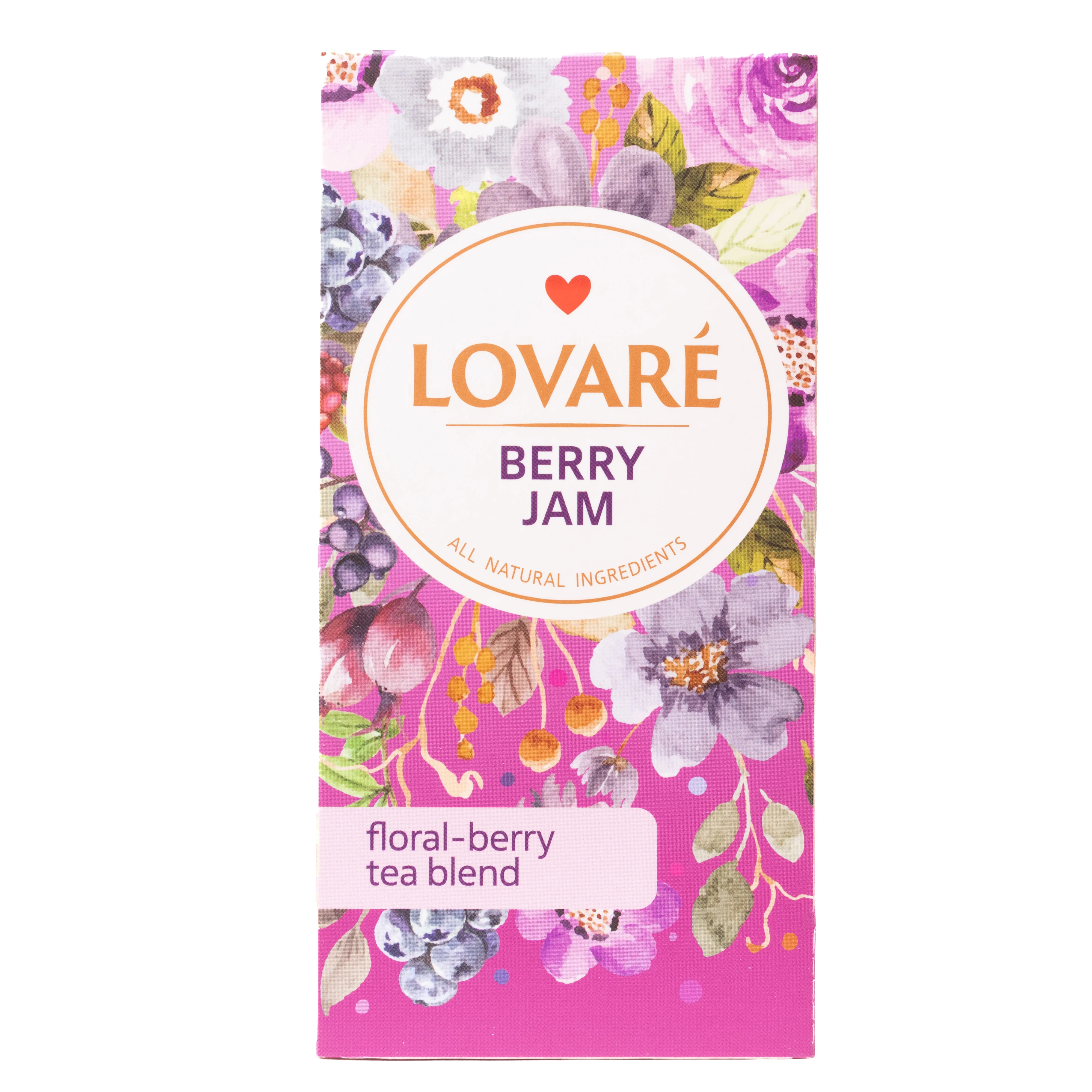 Lovare Berry Jam Floral-Berry Tea Blend, 24 Tea Bags