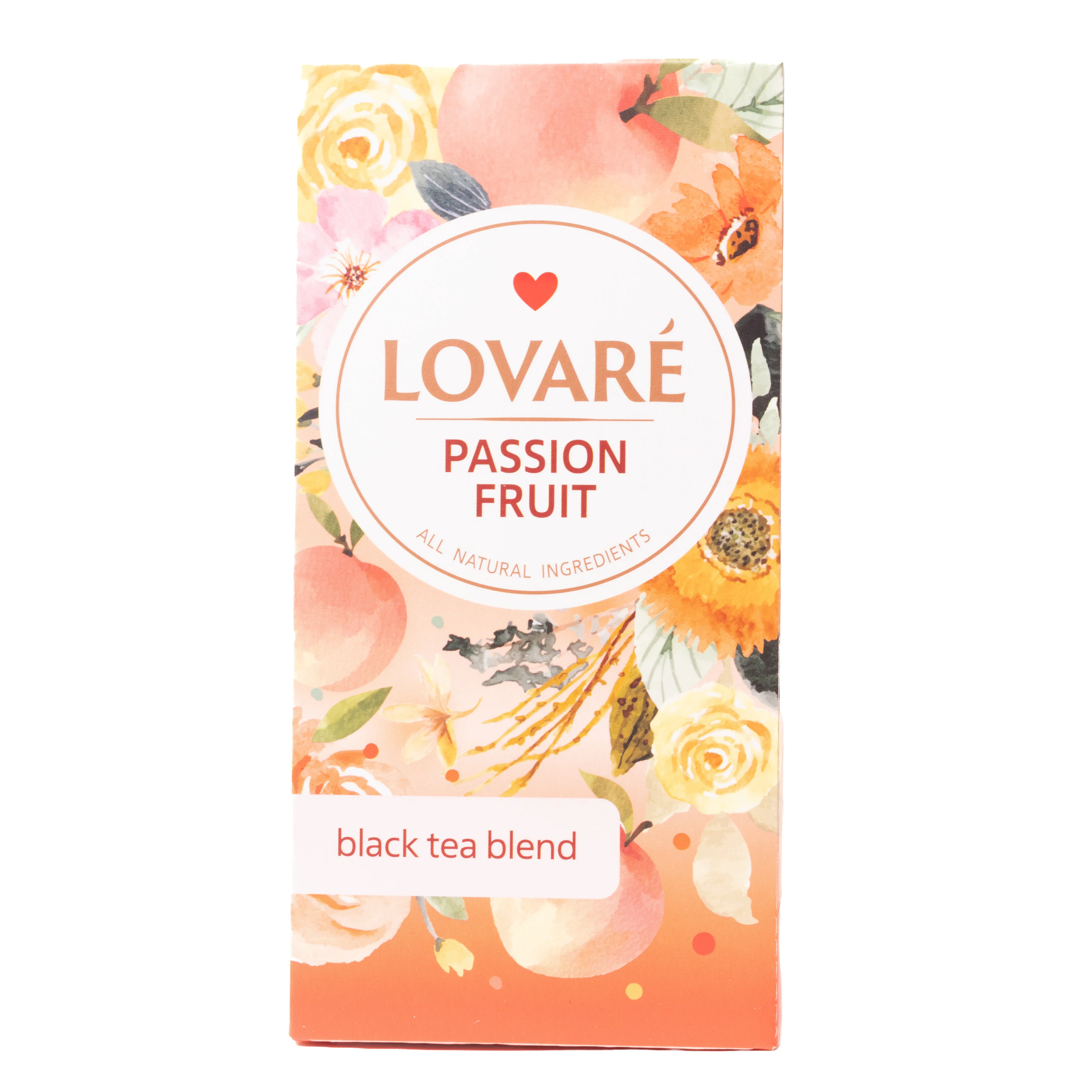 Lovare Passion Fruit Black Tea Blend, 24 Tea Bags