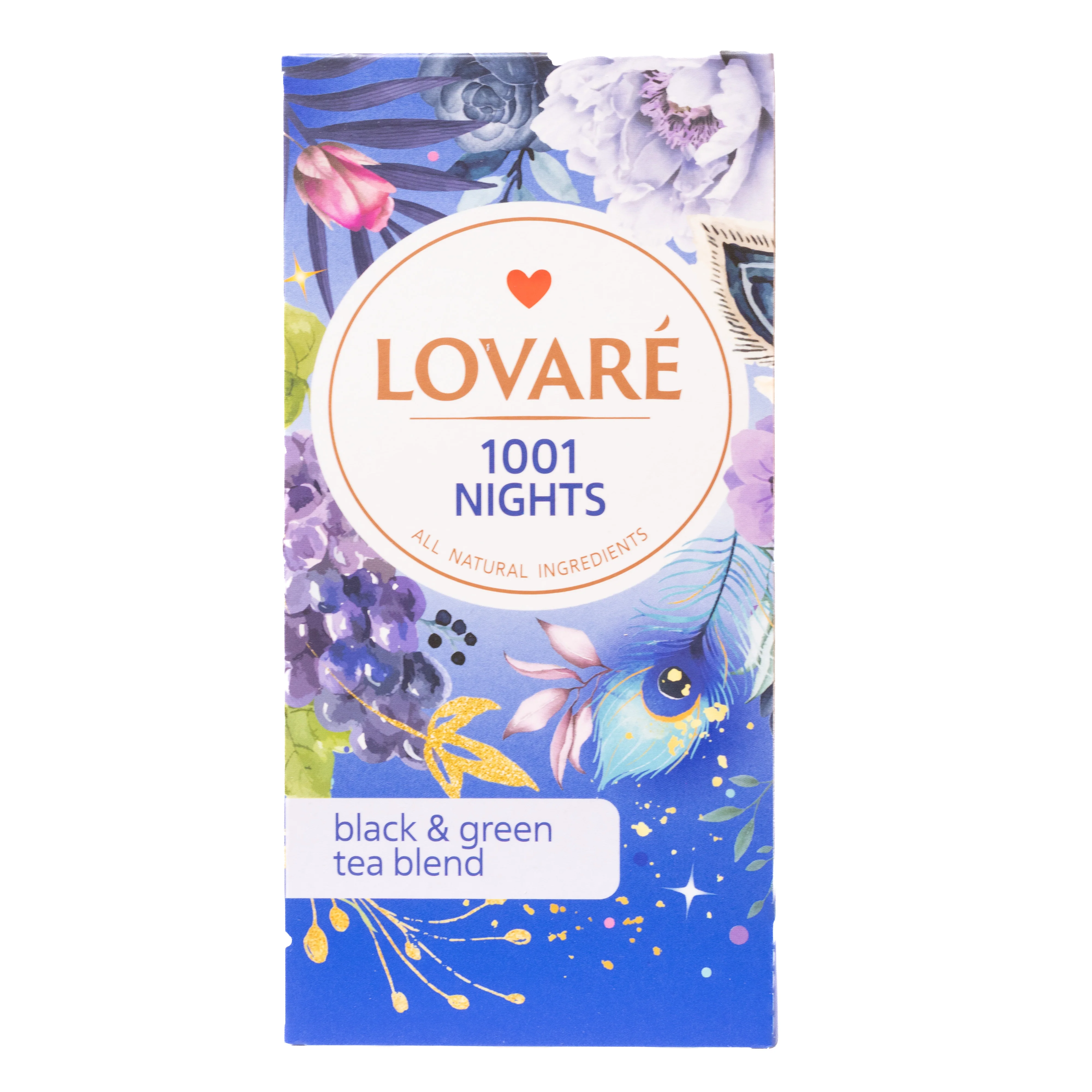 Lovare 1001 Nights Black & Green Tea Blend, 24 Tea Bags