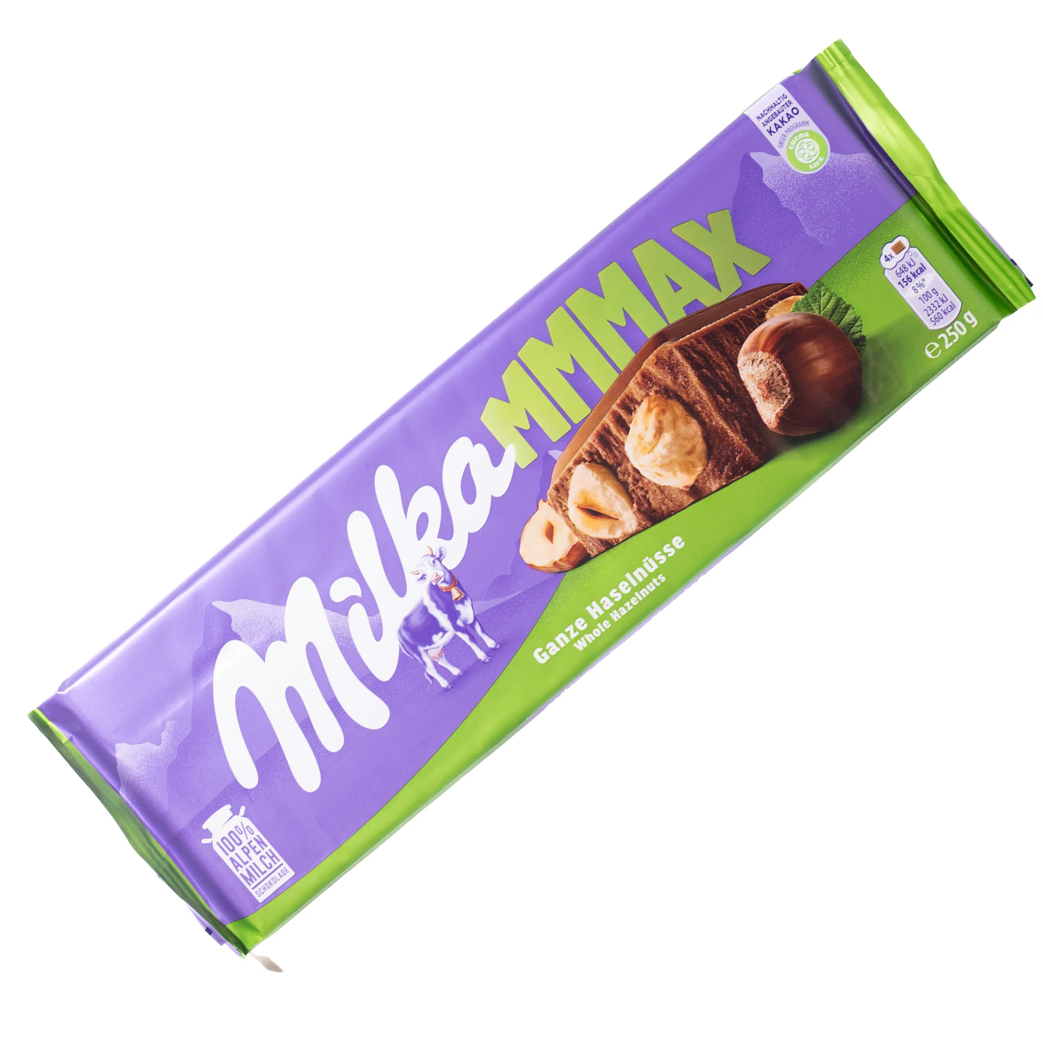 Milka MMMAX Whole Hazelnuts Alpine Milk Chocolate Bar, 8.81oz