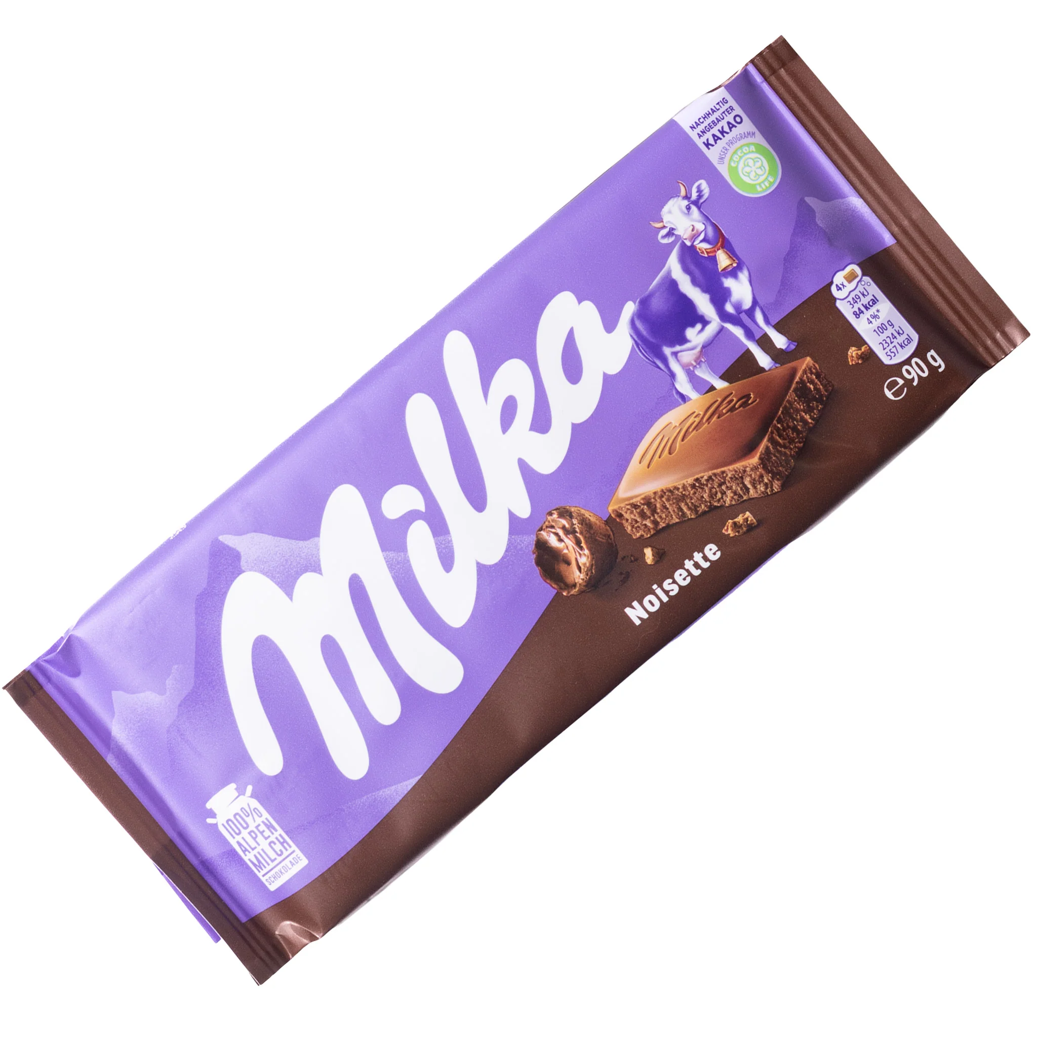 Milka Noisette Hazelnut Paste Milk Chocolate Bar, 3.17oz