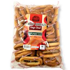 Oval Crisp Bread Rings w/ Poppy Seeds, 400g
