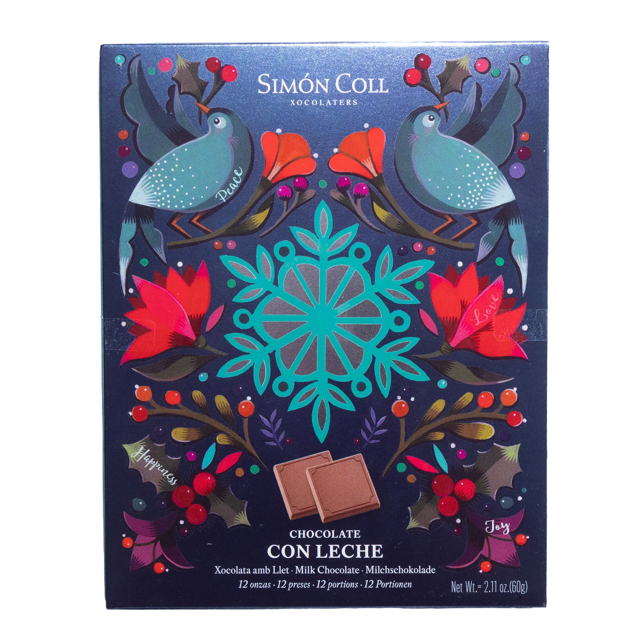 Simon Coll Christmas Box Milk Chocolate 12 Pieces, 2.11oz