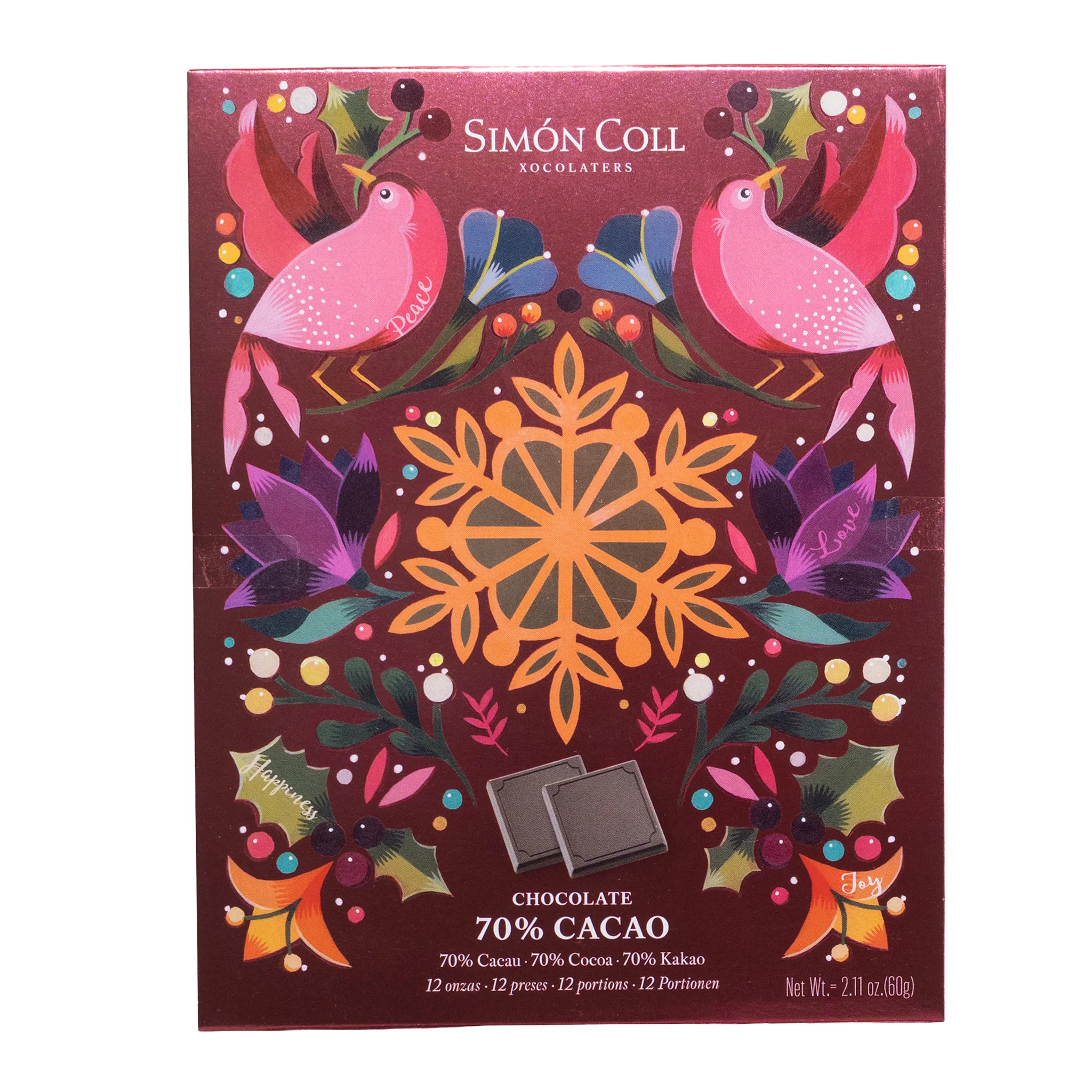 Simon Coll 70% Cacao Dark Chocolate Portions, 2.1oz