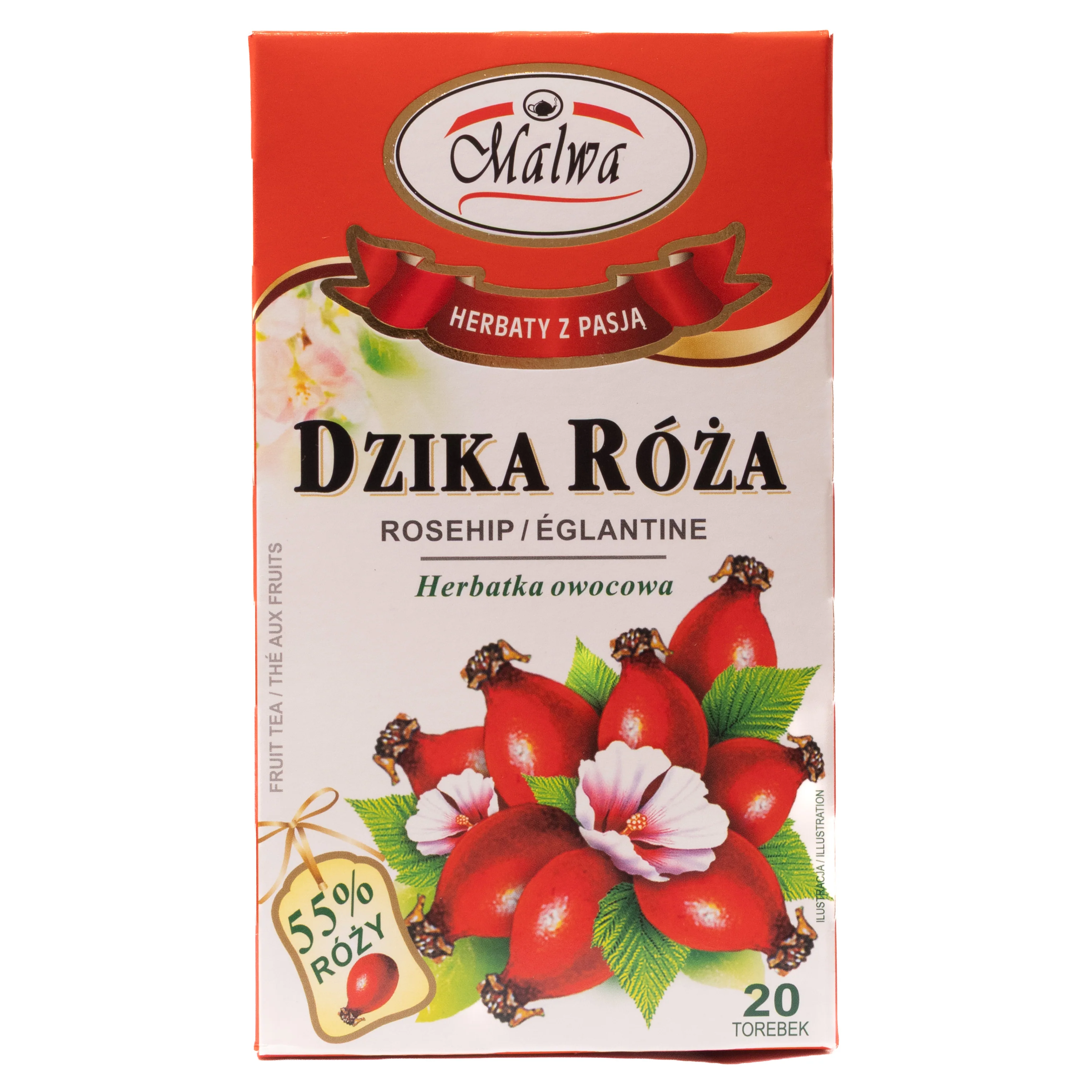 Malwa Rosehip Fruit Tea Bags, 20 Tea Bags