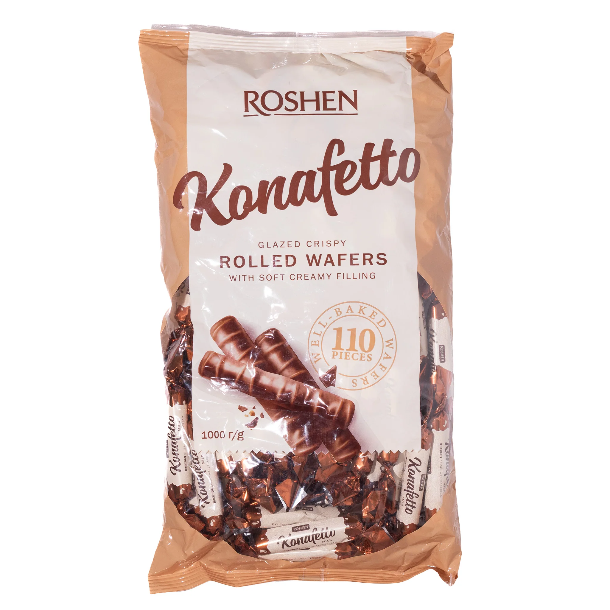 Roshen Konafetto Bianco Wafer Rolls in Chocolate Coating, 2.2 lb - Image 2