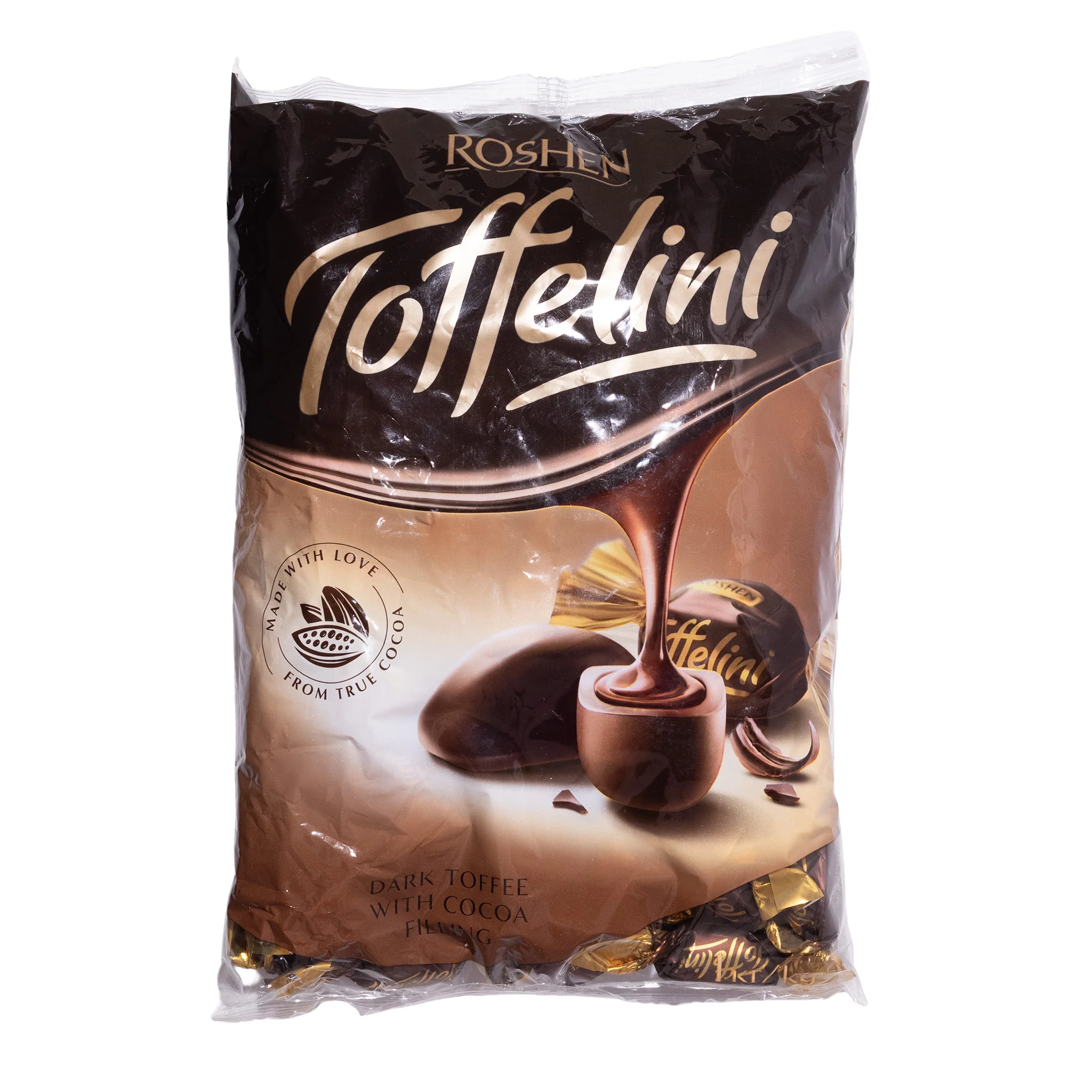 Roshen Toffelini Dark Toffee with Cocoa Filling, 2.2lb - Image 2