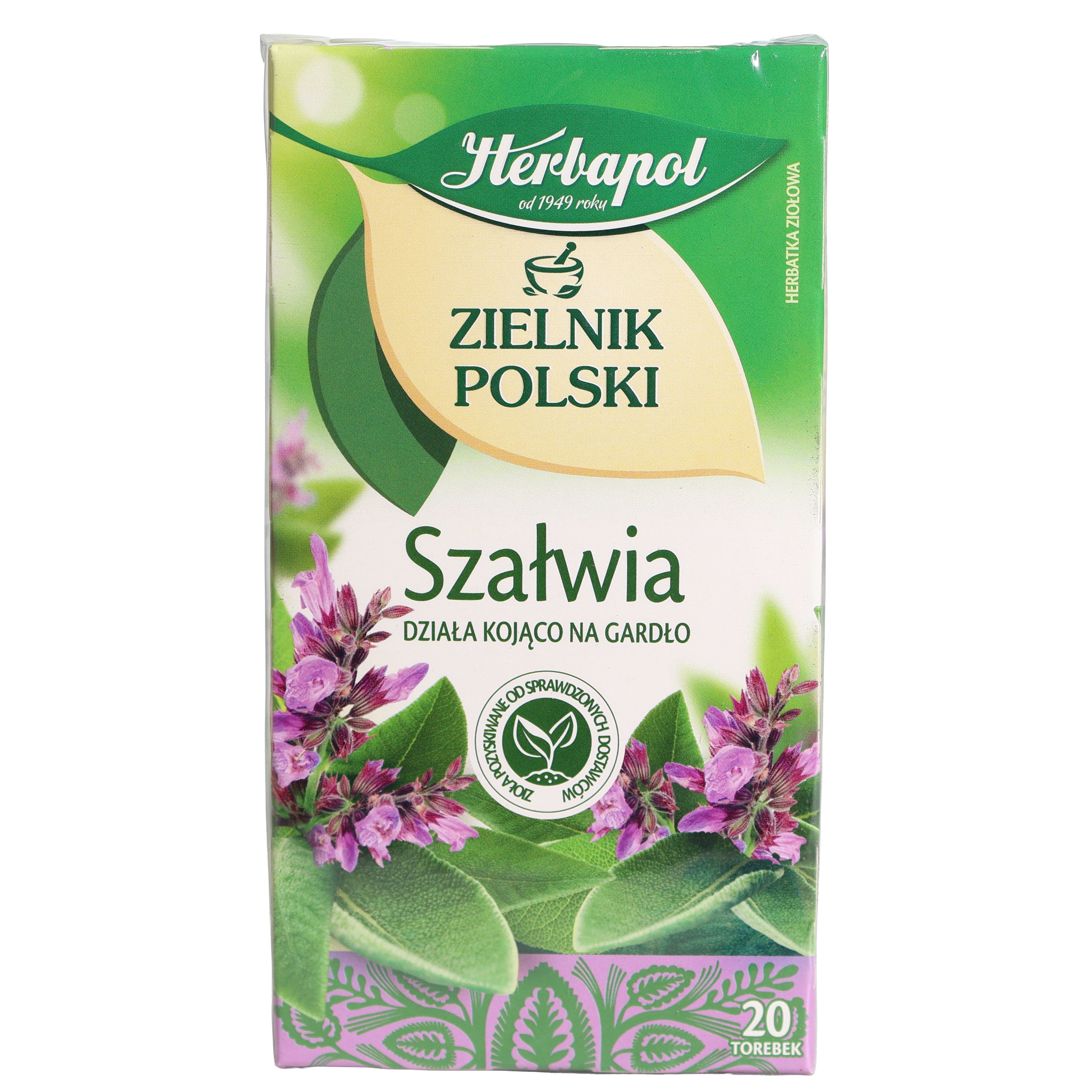 Herbapol Zielnik Polski Sage Herbal Tea Bags, 20 Tea Bags - Image 2