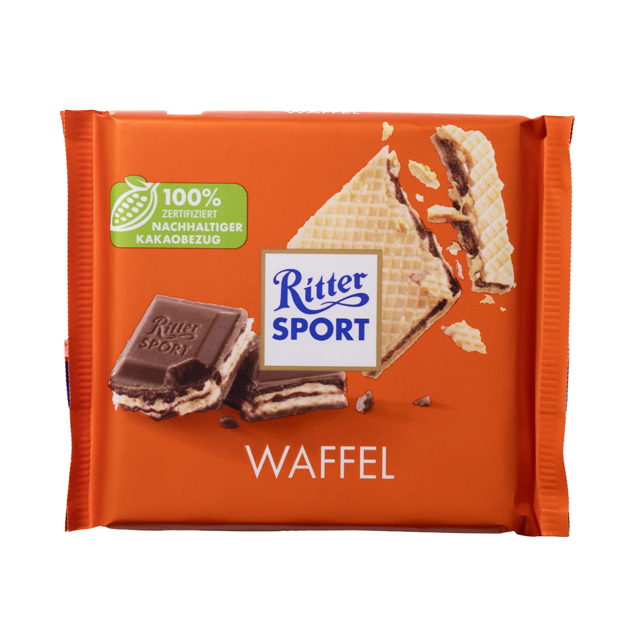 Ritter Sport Waffel Cocoa Cream Wafer Milk Chocolate Bar, 3.5oz