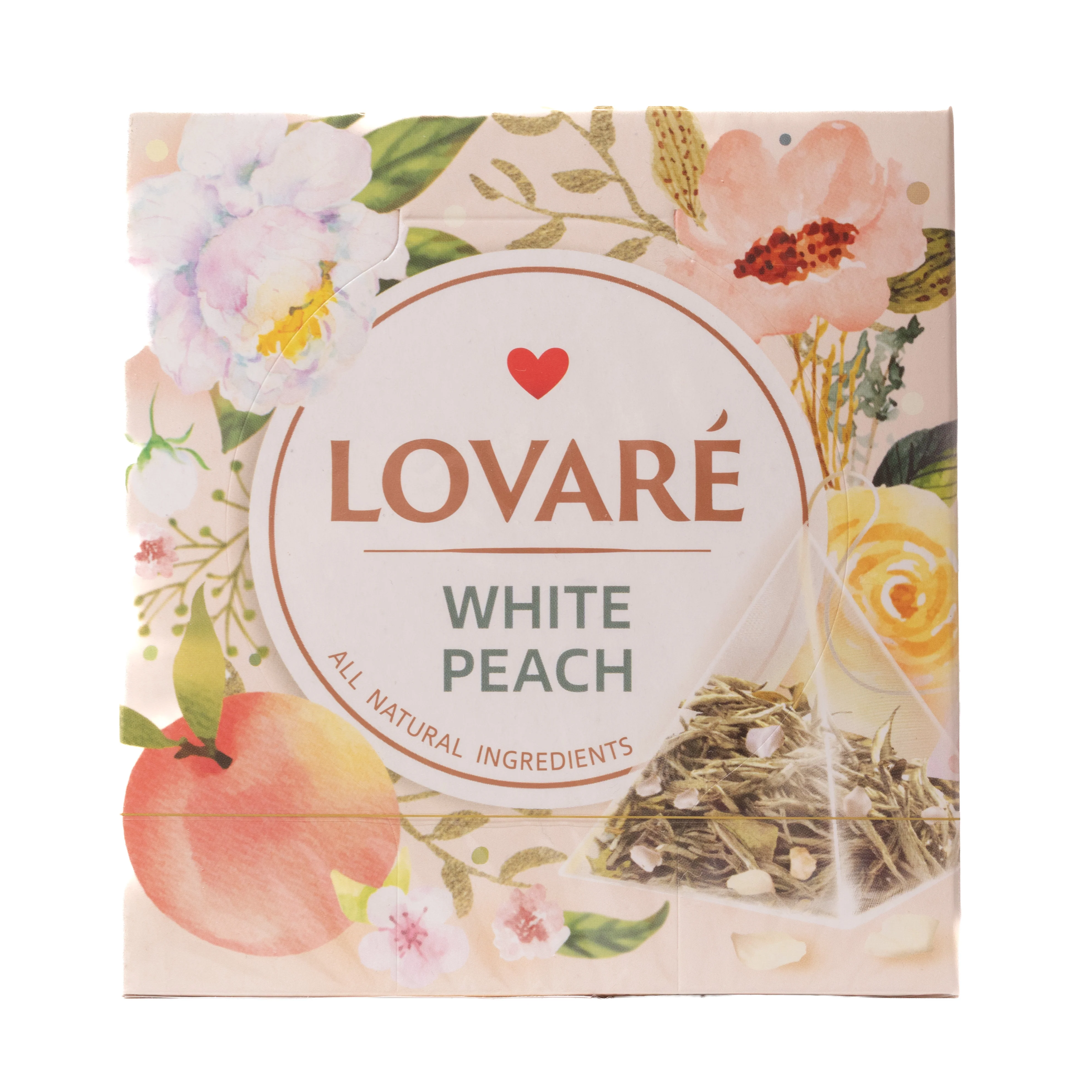 Lovare White Peach White Tea Pyramid Tea Bags, 15 Pyramid Tea Bags